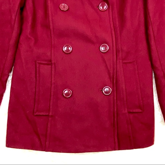 Gallery Collection GC Red Classic Wool Double Breasted Peacoat Vtg Button Front - Picture 4 of 16